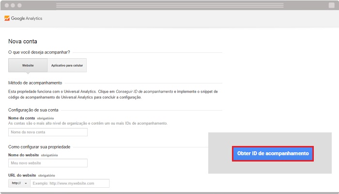 Como criar conta com o Google Analytics
